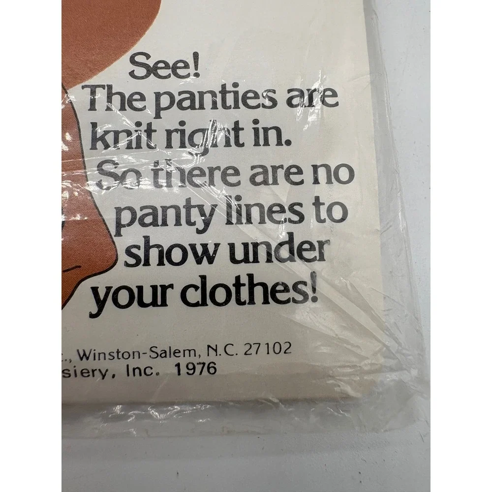 Vtg Underalls Pantyhose & Panties All in One Beige Brief Suntan Legs Size AB NOS